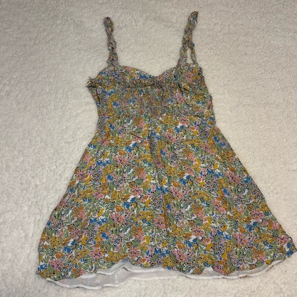 Zara Women Multicolor Floral Ruffle Sweatheart Mini Dress - Picture 6 of 8